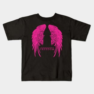 On The Other Side of Fear Lies Freedom - Pink Version Kids T-Shirt